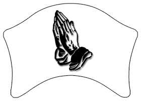 DABAN-516-BK-WT Black Praying Hands White